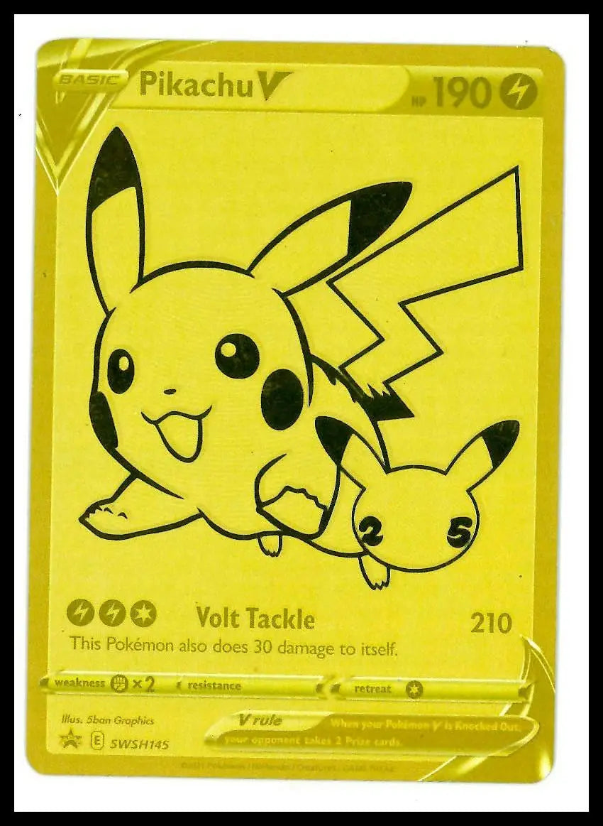 2021 Pokemon 25th Anniversary Golden Box Pikachu V 001/015 