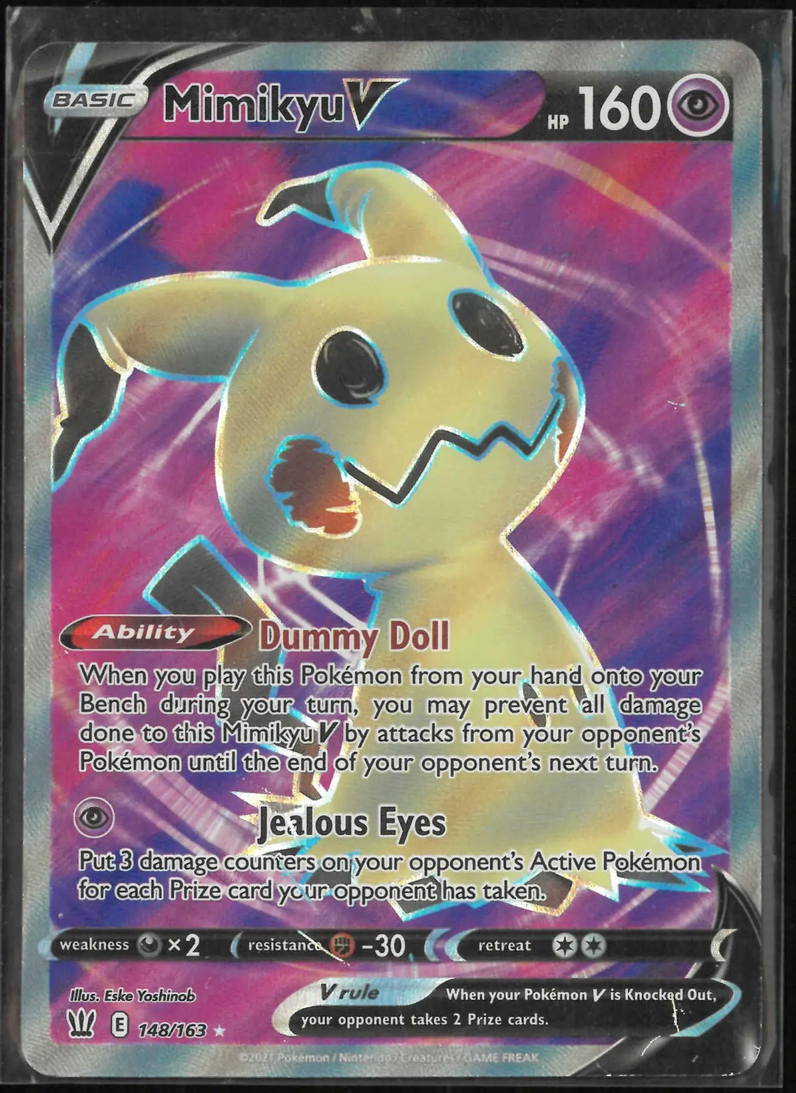 2021 Pokemon Battle Styles Mimikyu Full Art 148/163 LP 