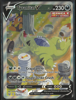 2021 Pokemon Battle Styles Ultra Rare Alternate Full Art Tyranitar V 155/163 