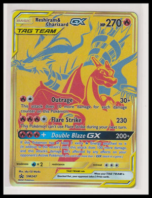 2021 Pokemon Black Star Promo Reshiram & Charizard GX SM247 