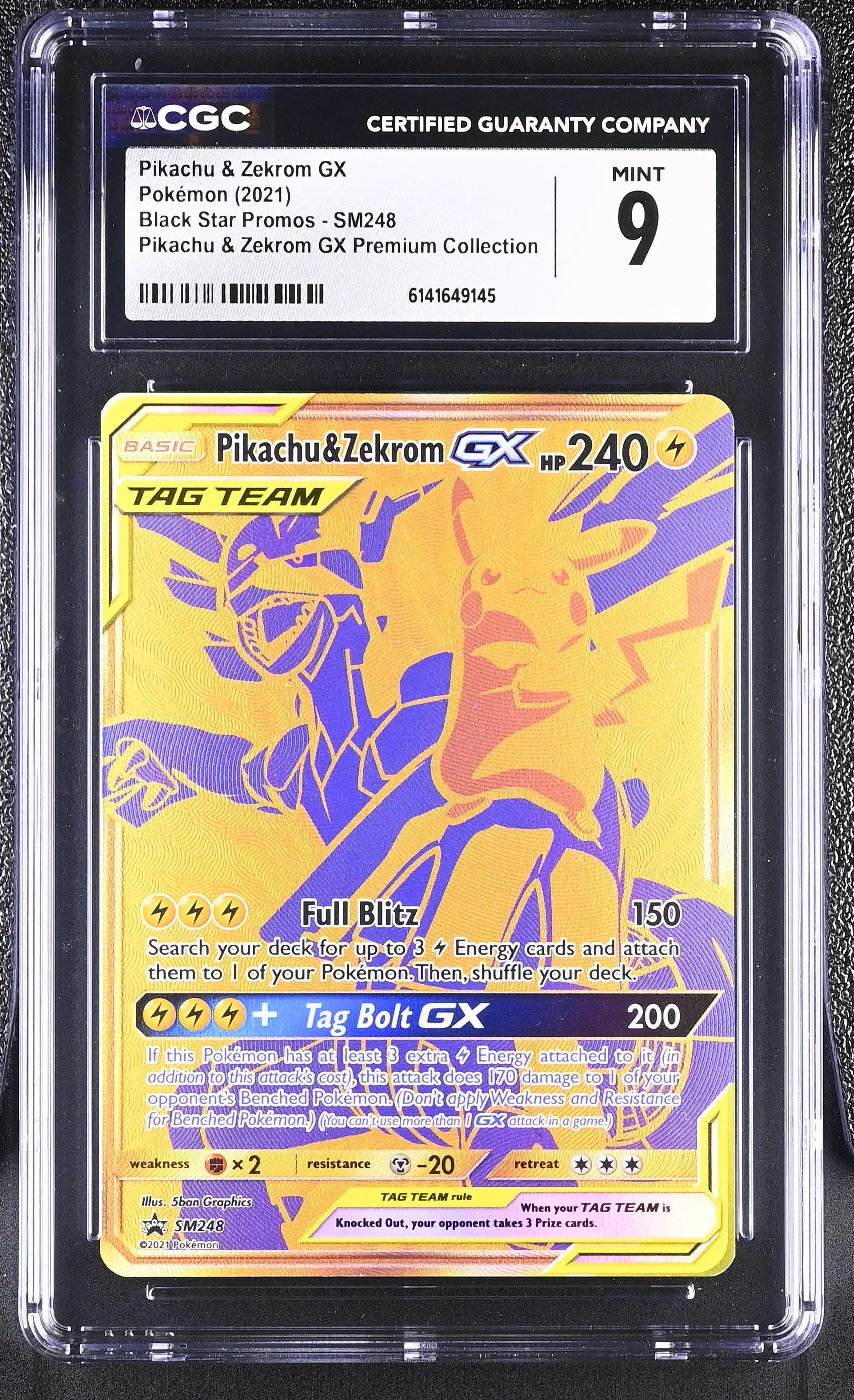 2021 Pokemon Black Star Promos Pikachu & Zekrom GX Pikachu SM248 CGC 9 