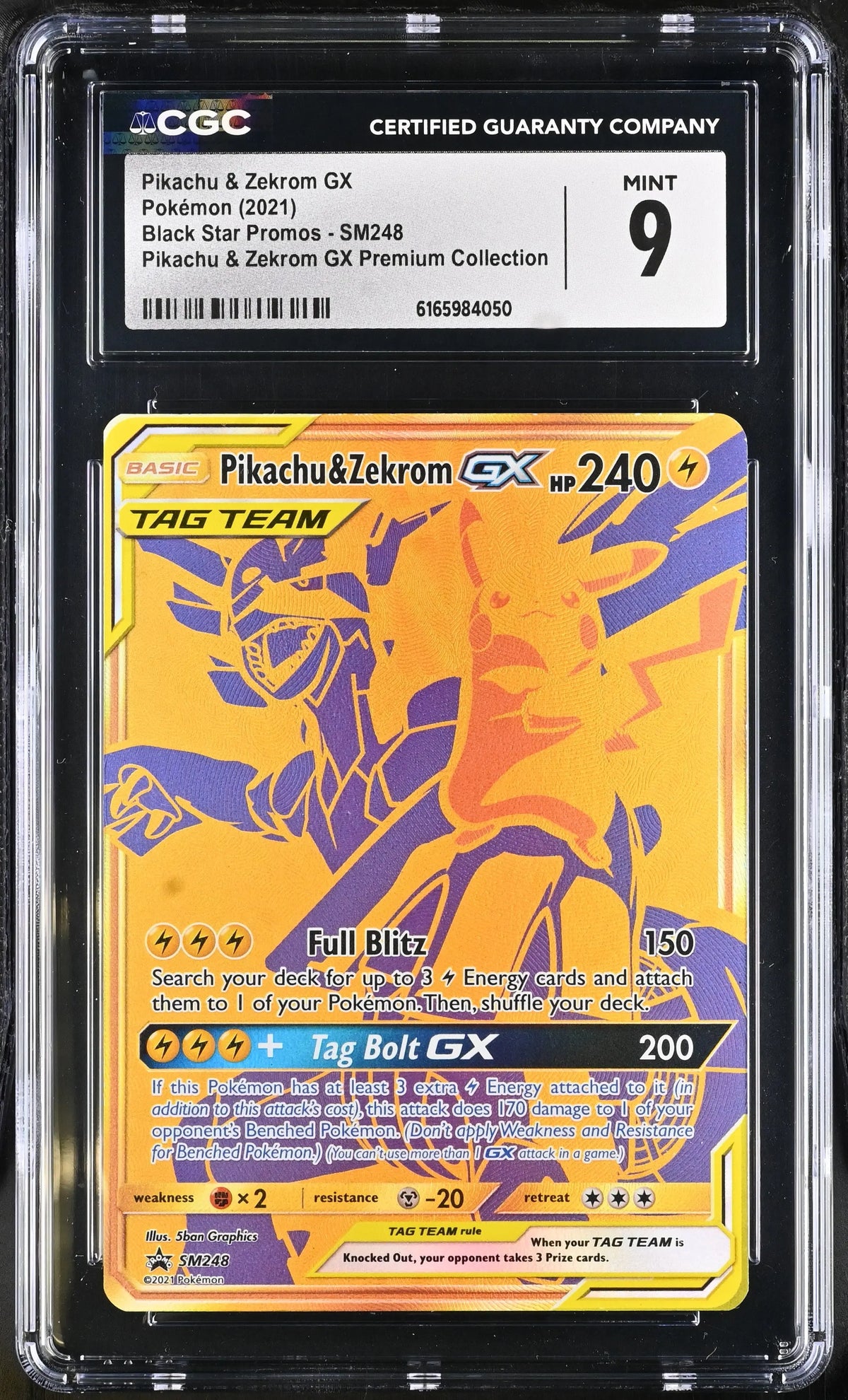 2021 Pokemon Black Star Promos Pikachu & Zekrom GX SM248 CGC 9 