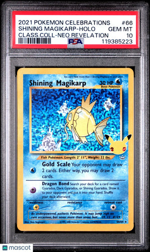 2021 Pokemon Celebrations 25th Shining Magikarp Holo Neo Revelation PSA 10 #66 