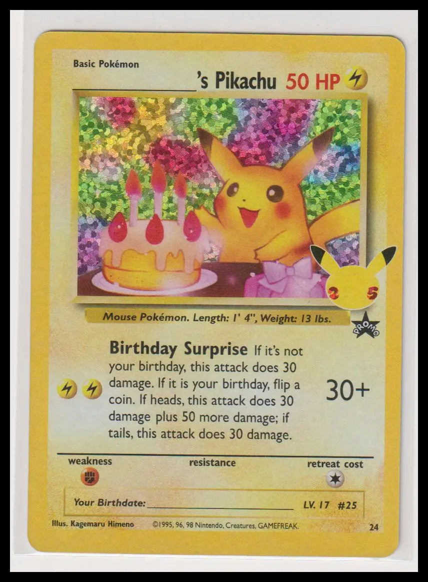 2021 Pokemon Celebrations Birthday Pikachu 24 (A) 