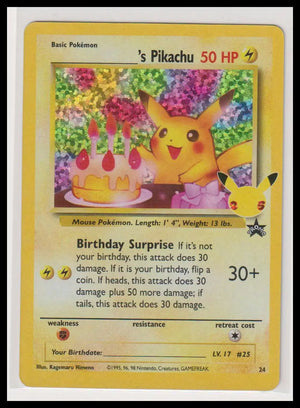 2021 Pokemon Celebrations Birthday Pikachu 24 (A) 