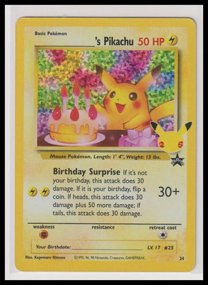 2021 Pokemon Celebrations Birthday Pikachu 24 (B) 