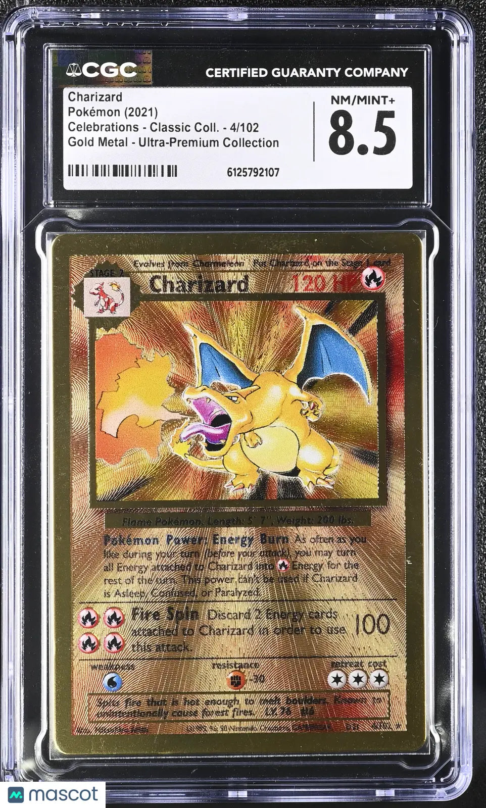 2021 Pokemon Celebrations Charizard Gold Metal UPC CGC 8.5 4/102 