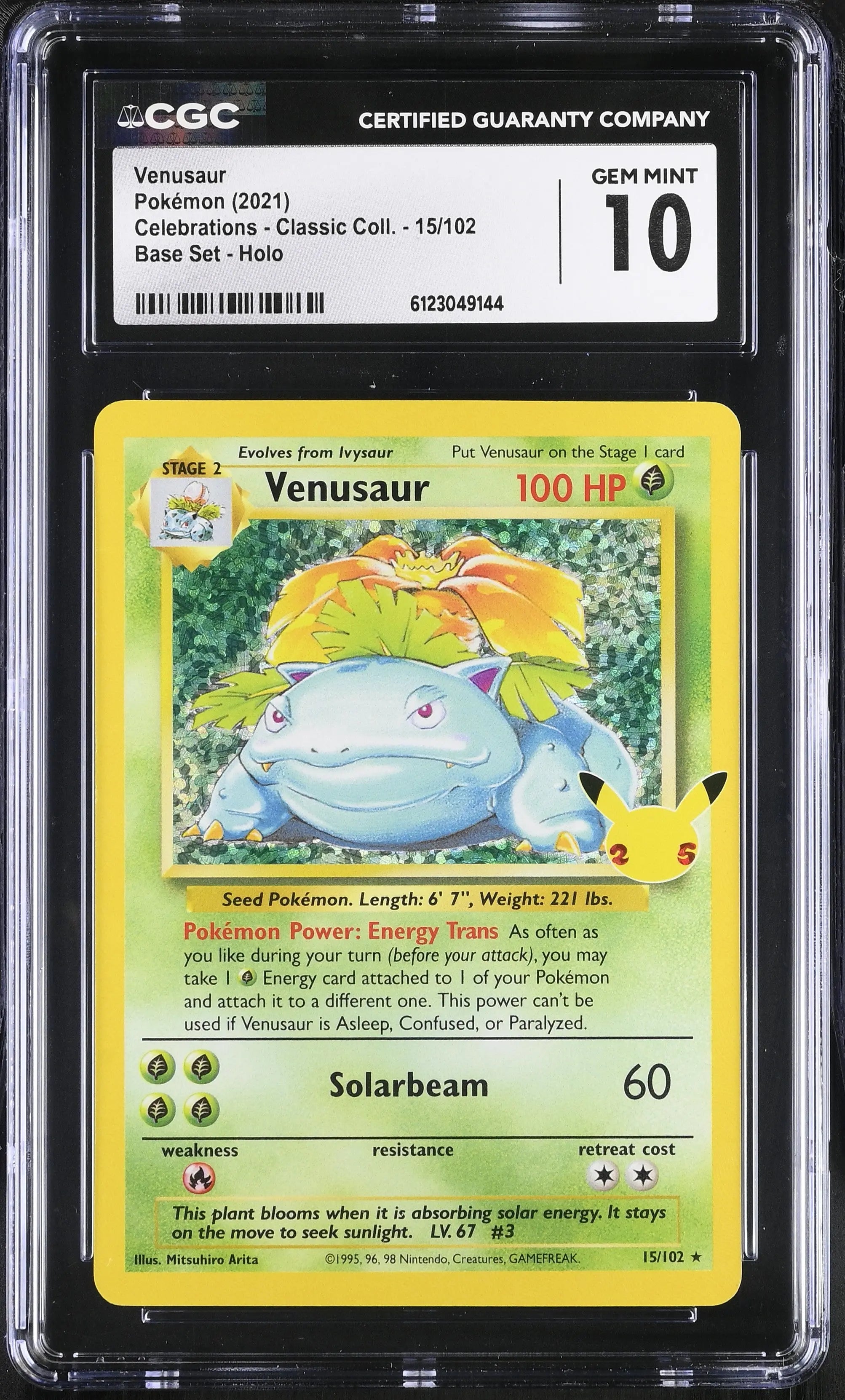 2021 Pokemon Celebrations - Classic Coll. Venusaur Holo CGC 10 #15/102 