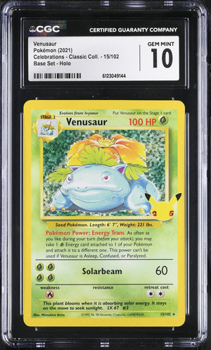 2021 Pokemon Celebrations - Classic Coll. Venusaur Holo CGC 10 #15/102 