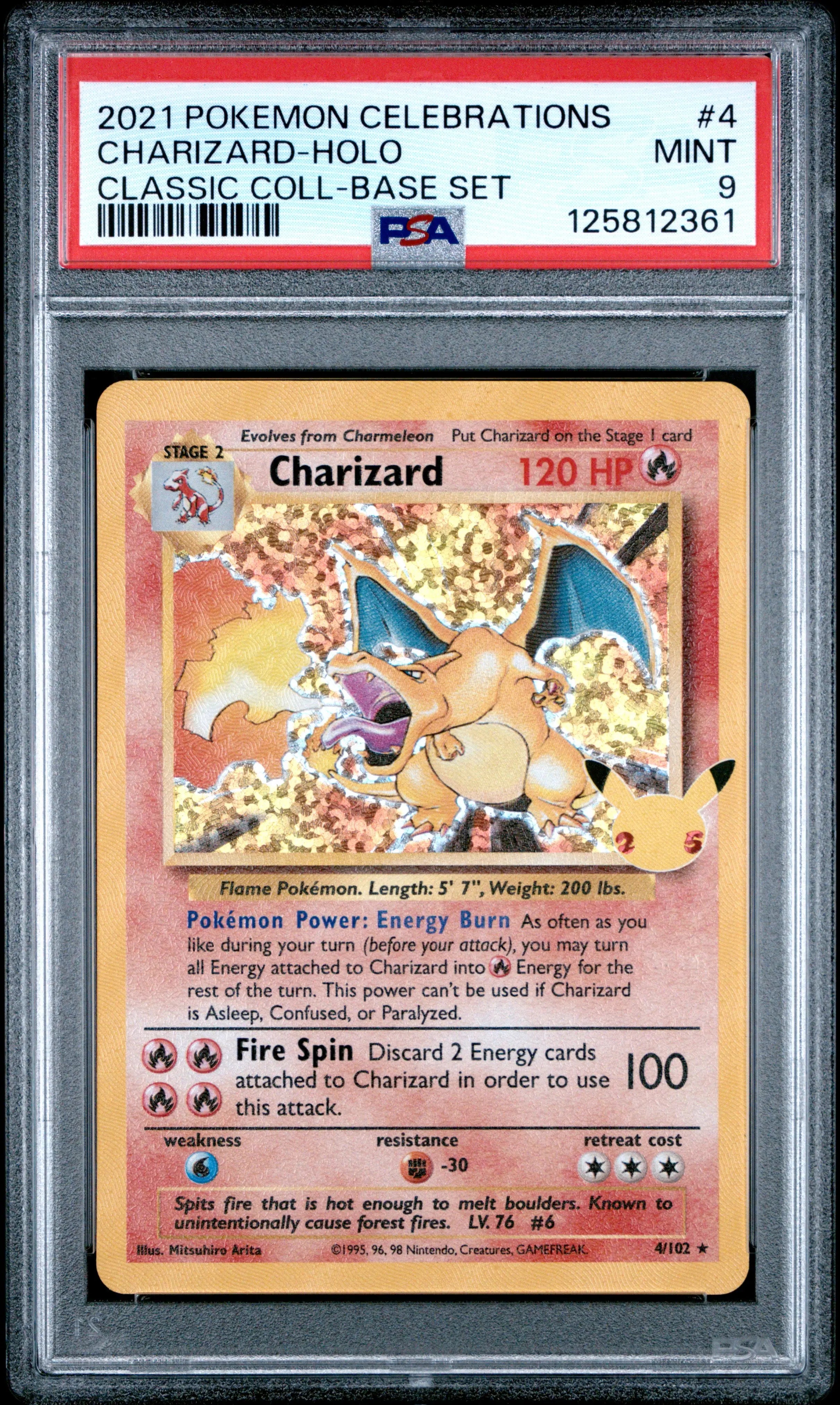 2021 Pokemon Celebrations Classic Collection Charizard Holo Classic Coll-Base Set PSA 9 #4 
