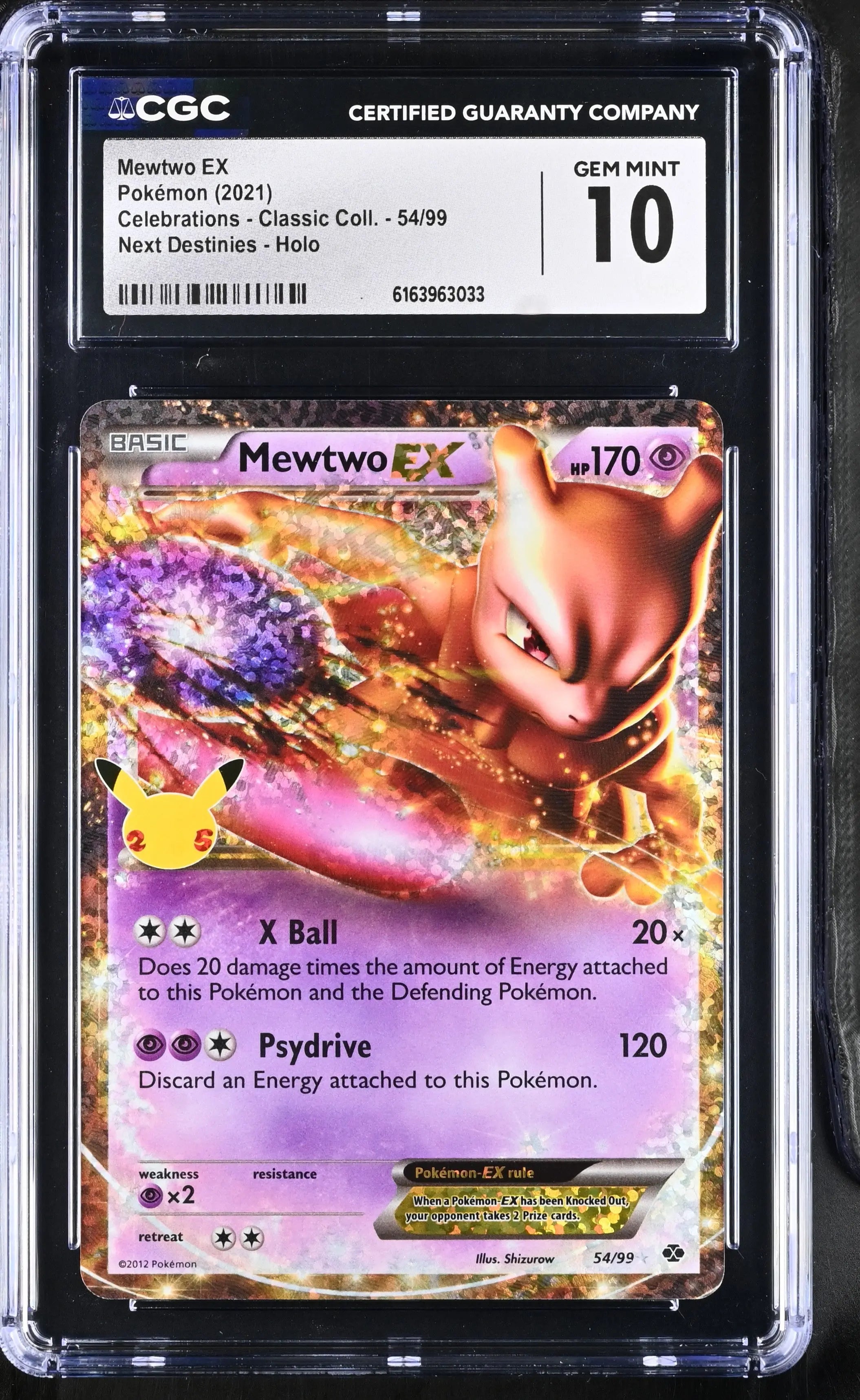 2021 Pokemon Celebrations Classic Collection Mewtwo EX 54/99 CGC 10 