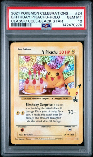 2021 Pokemon Celebrations Classic Collection Promo Birthday Pikachu PSA 10 24 