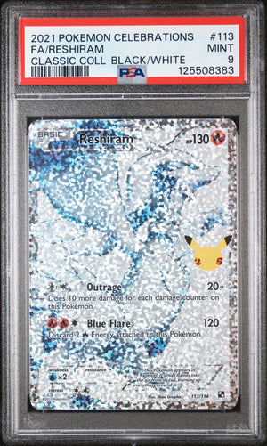 2021 Pokemon Celebrations Classic Collection Reshiram Black/White 113/114 PSA 9 