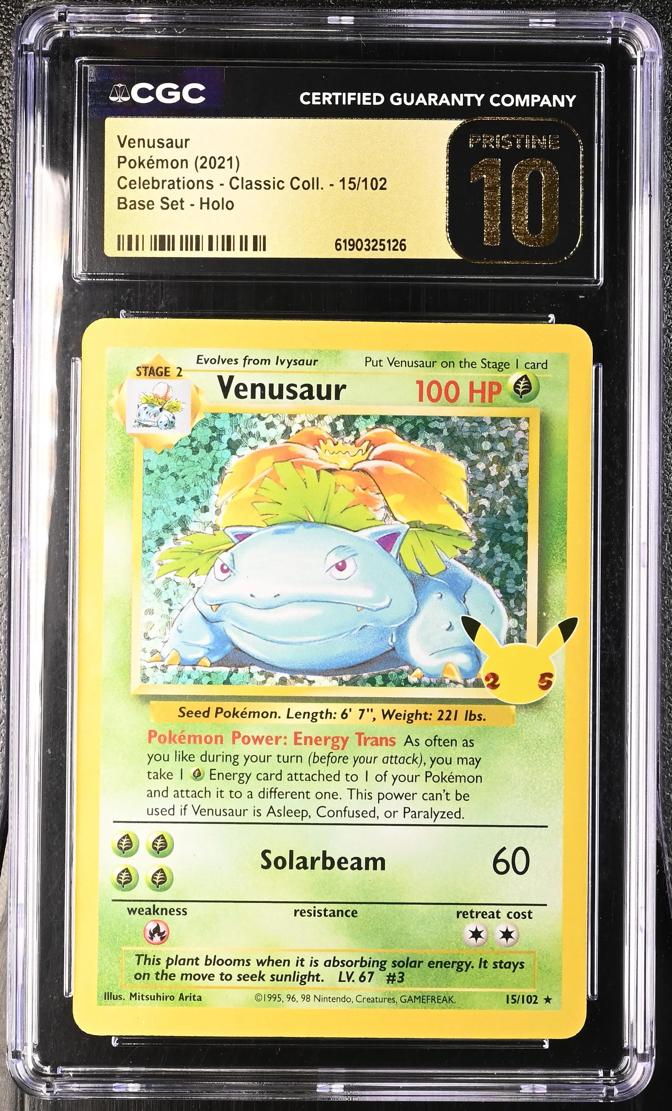 2021 Pokemon Celebrations Classic Collection Venusaur 15/102  CGC 10 
