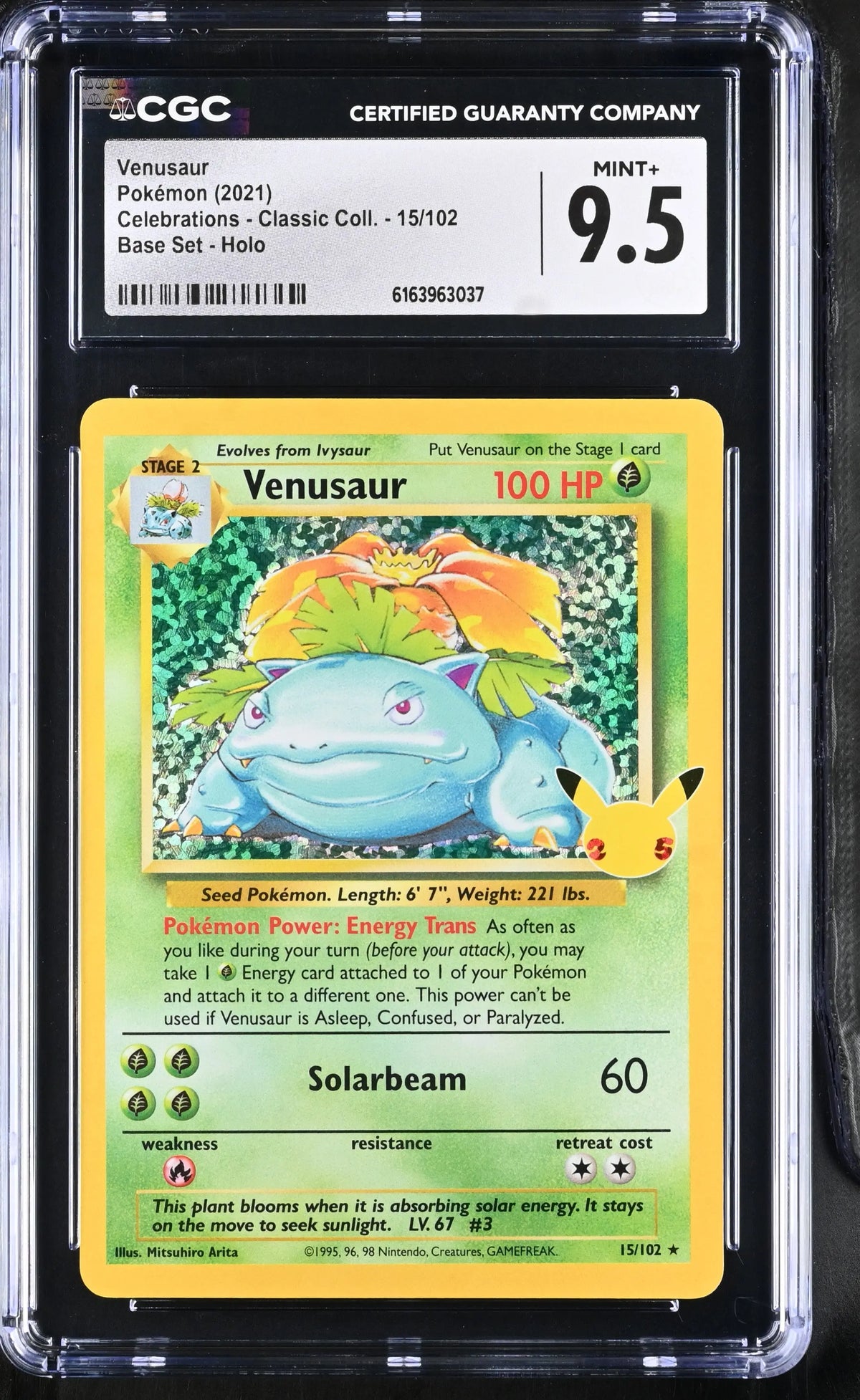 2021 Pokemon Celebrations Classic Collection Venusaur 15/102 CGC 9.5 