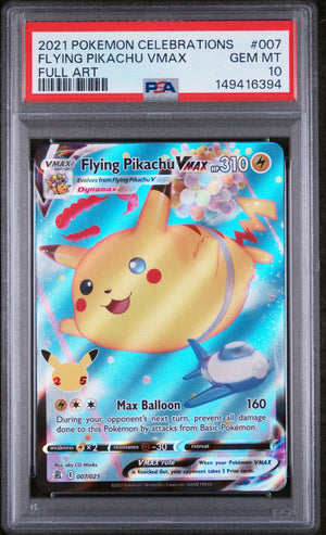 2021 Pokemon Celebrations Flying Pikachu VMAX 7/25 PSA 10 