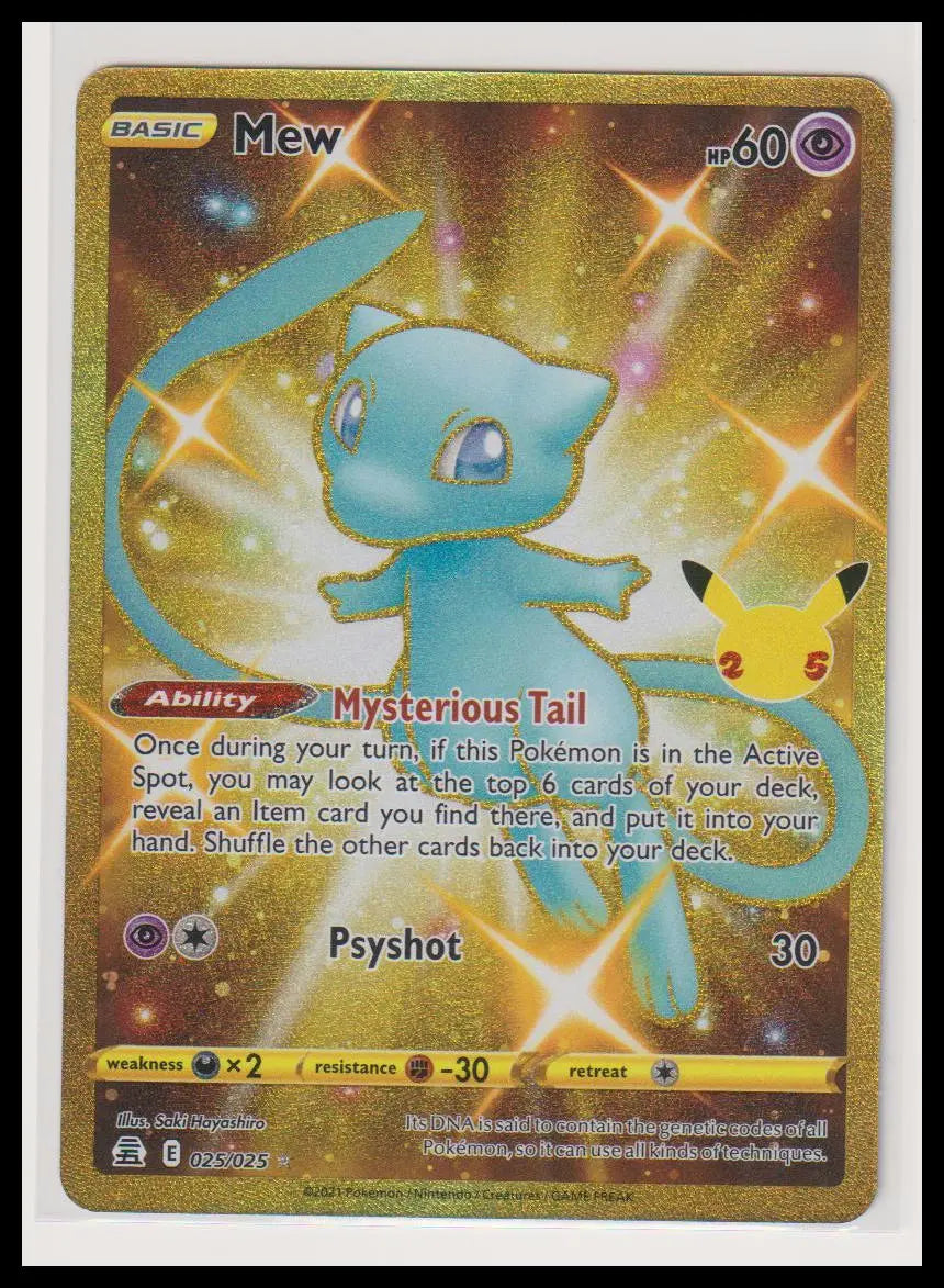 2021 Pokemon Celebrations Mew Shiny Gold 025/025 