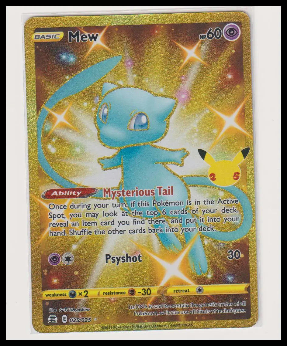 2021 Pokemon Celebrations Mew Shiny Gold 025/025 