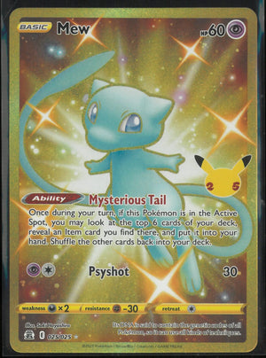 2021 Pokemon Celebrations Secret Rare Mew 025/025 