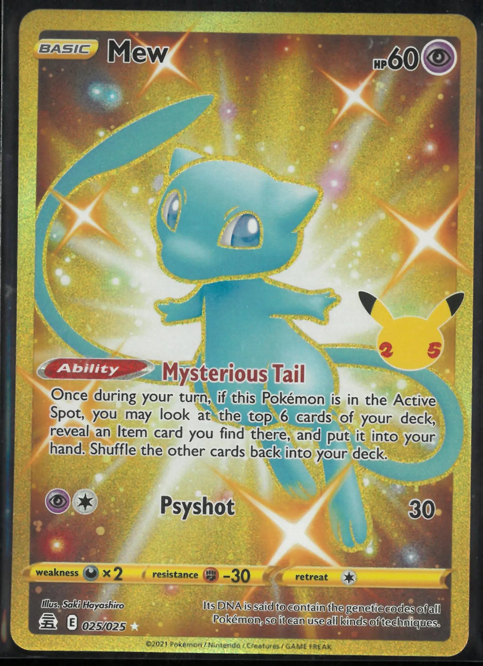 2021 Pokemon Celebrations Secret Rare Mew 025/025 