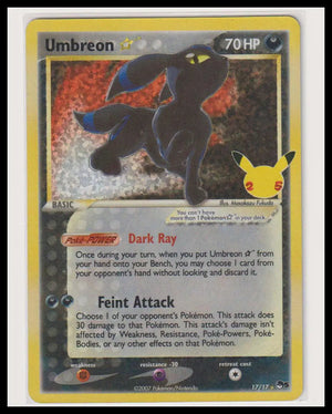 2021 Pokemon Celebrations Umbreon Gold Star 17/17 #B 