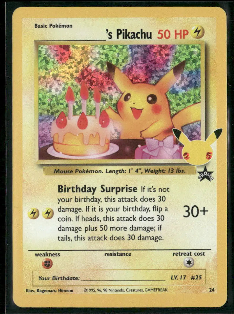 2021 Pokemon Celebrations: Classic Collection Birthday Pikachu 24/53 