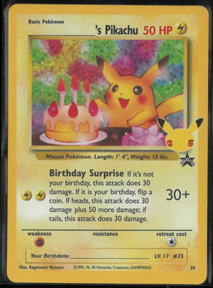 2021 Pokemon Celebrations: Classic Collection Birthday Pikachu 24/53 