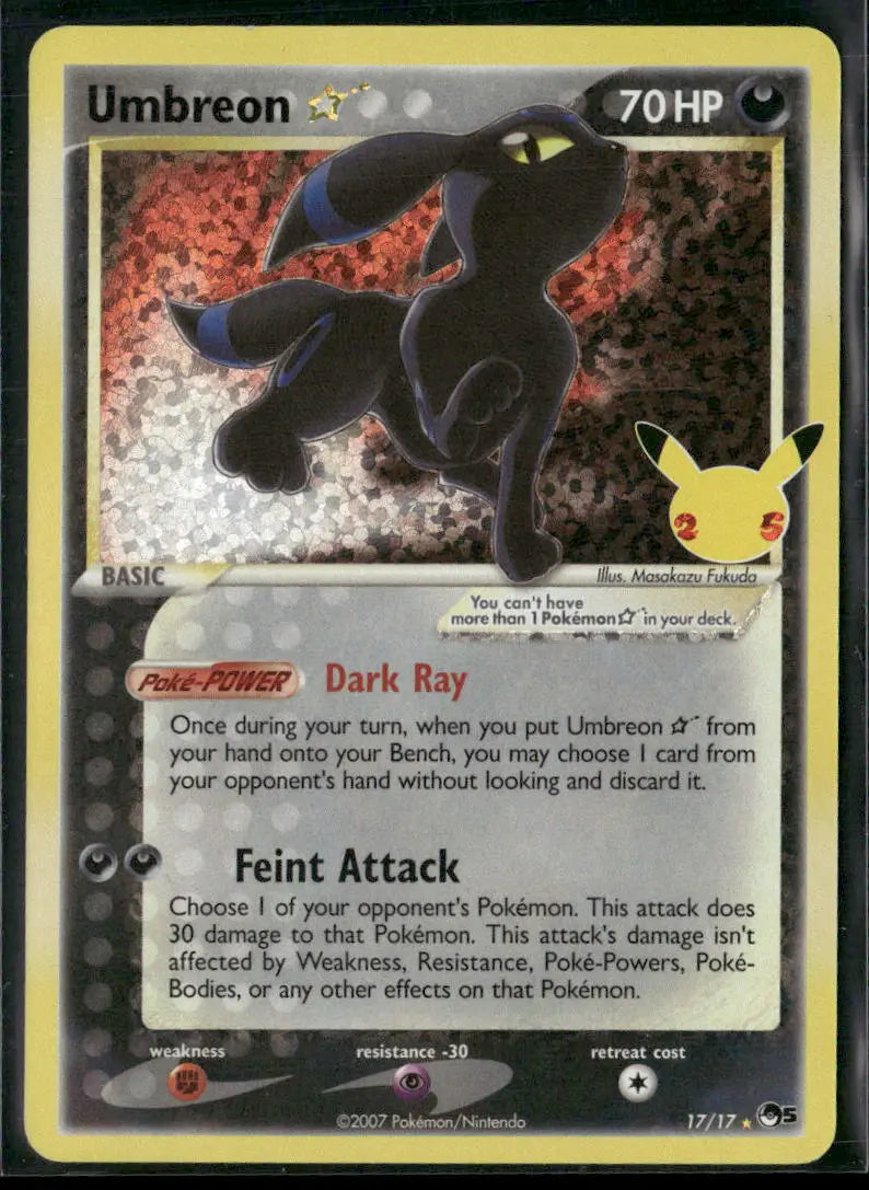 2021 Pokemon Celebrations: Classic Collection Umbreon Gold Star 17/17 