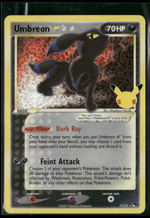 2021 Pokemon Celebrations: Classic Collection Umbreon Gold Star 17/17 