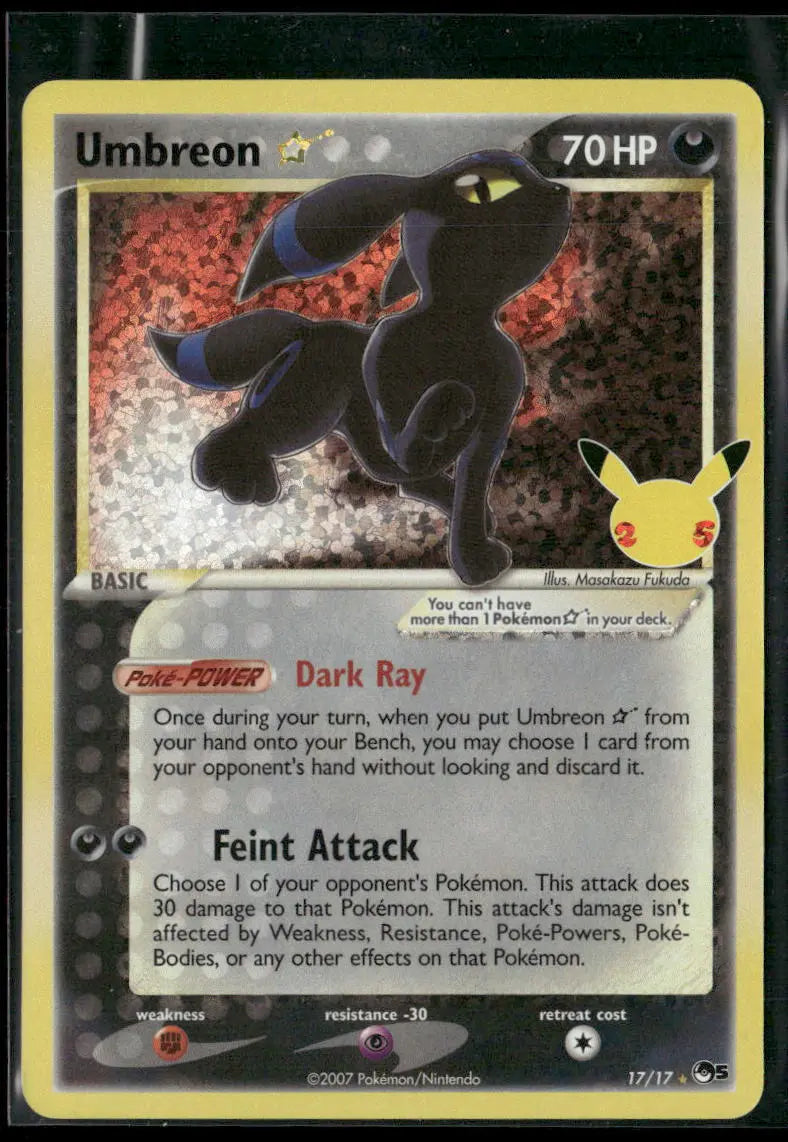 2021 Pokemon Celebrations: Classic Collection Umbreon Gold Star 17/17 