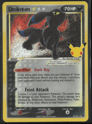 2021 Pokemon Celebrations: Classic Collection Umbreon Gold Star 17/17 