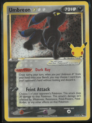 2021 Pokemon Celebrations: Classic Collection Umbreon Gold Star 17/17 