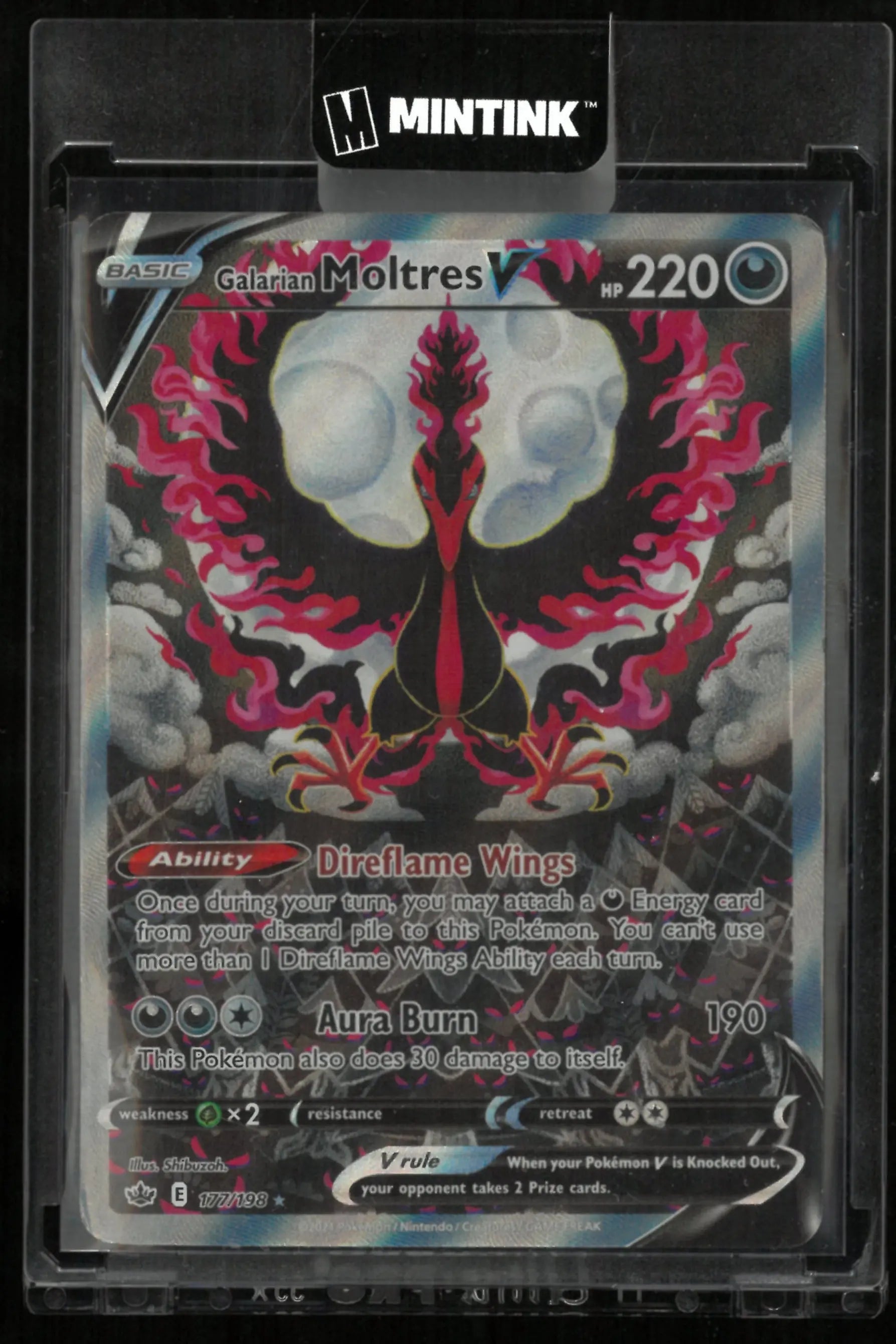 2021 Pokemon Chilling Reign Alternate Full Art Galarian Moltres V 177/198 HP 