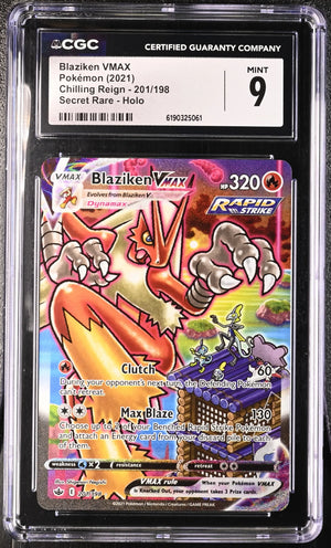2021 Pokemon Chilling Reign Blaziken VMAX Secret Rare 201/198 CGC 9 
