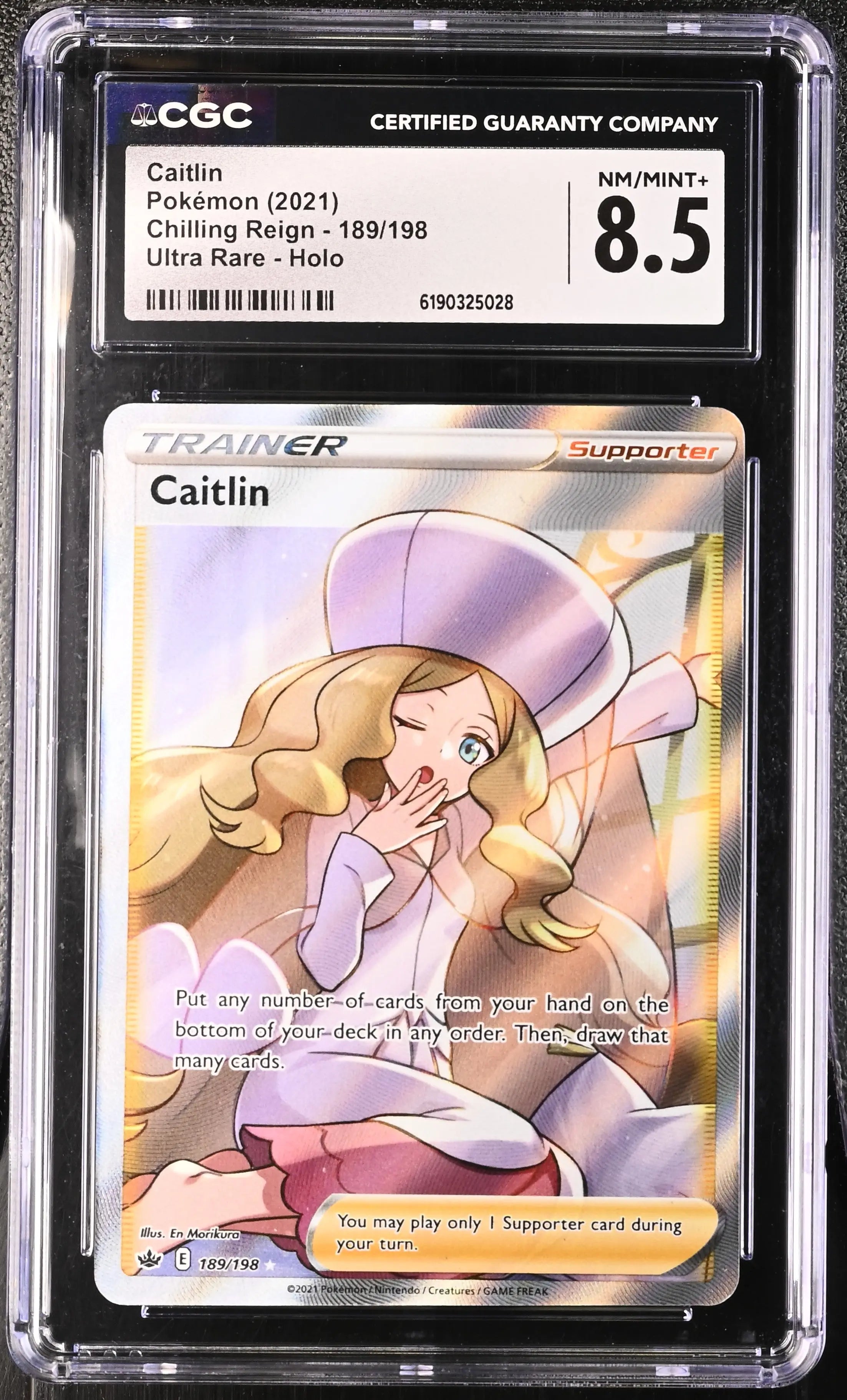 2021 Pokemon Chilling Reign Caitlin Ultra Rare 189/198  CGC 8.5 