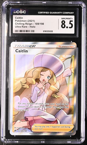 2021 Pokemon Chilling Reign Caitlin Ultra Rare 189/198  CGC 8.5 