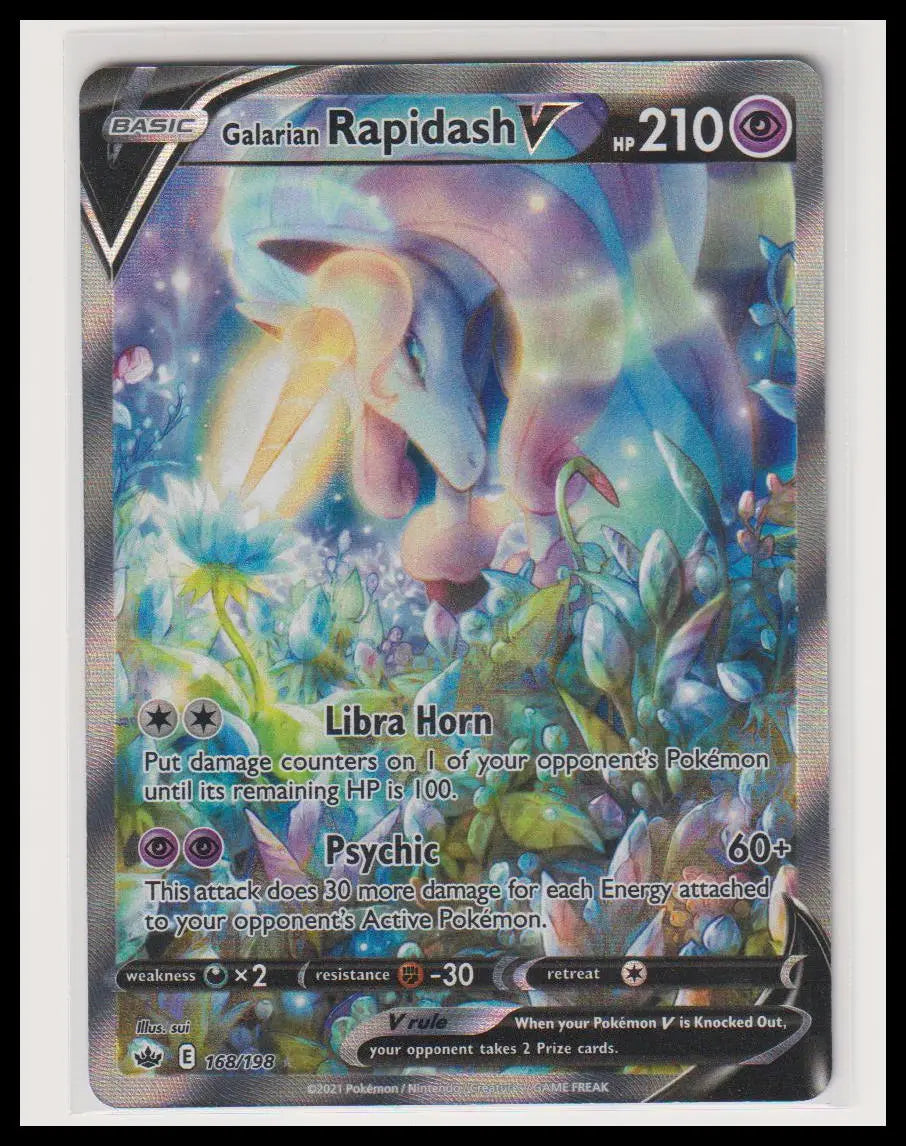 2021 Pokemon Chilling Reign Galarian Rapidash V Alternate Art 168/198 