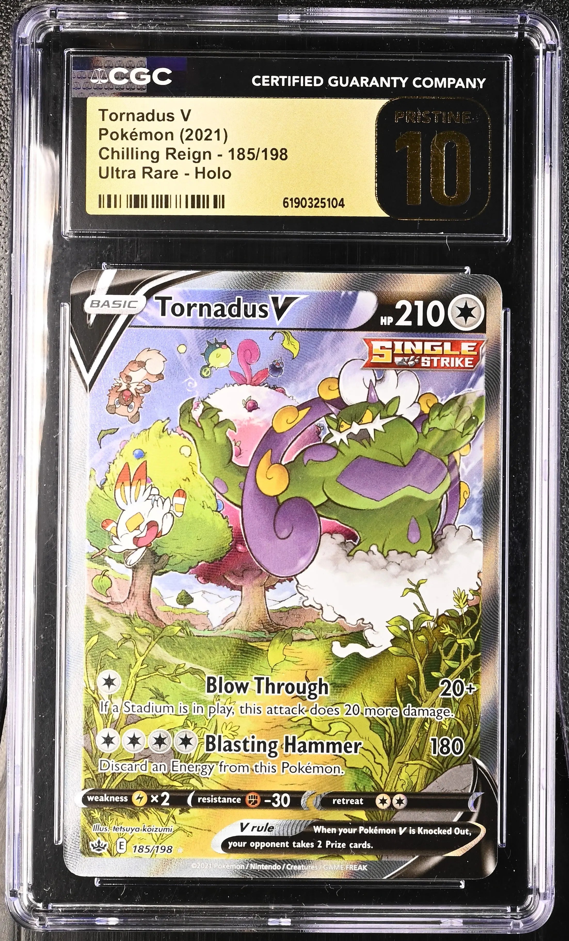 2021 Pokemon Chilling Reign Tornadus V 185/198CGC 10 