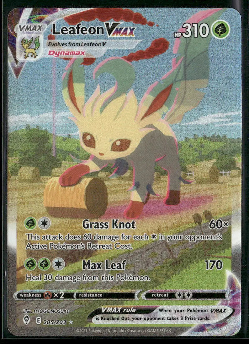 2021 Pokemon Evolving Skies Alternate Art Secret Rare Leafeon VMAX 205/203 