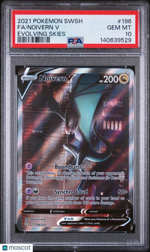 2021 Pokemon Evolving Skies Alternate Full Art Noivern V 196/203 PSA 10 