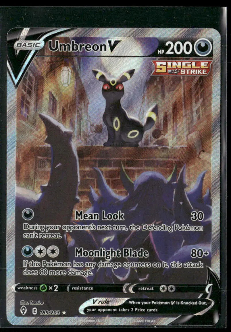 2021 Pokemon Evolving Skies Alternate Full Art Umbreon V 189/203 