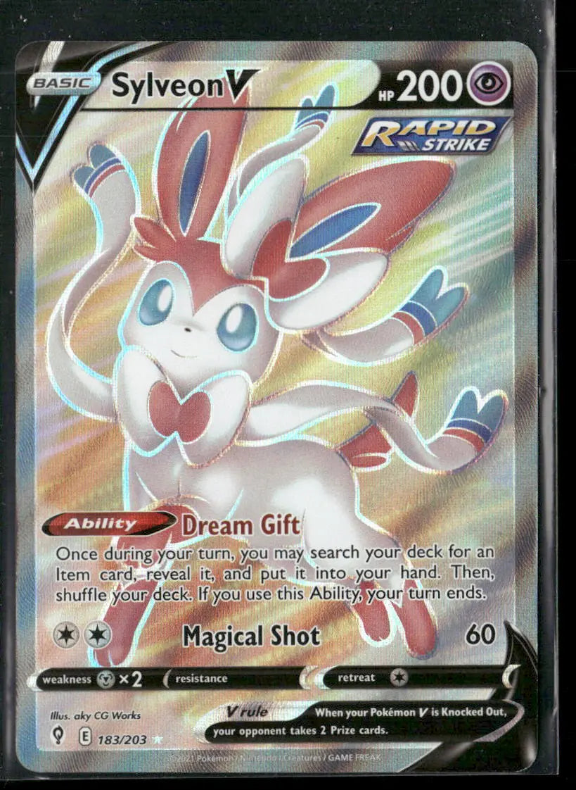 2021 Pokemon Evolving Skies Full Art Sylveon V 183/203 