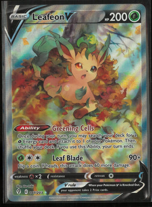 2021 Pokemon Evolving Skies Ultra Rare Alternate Full Art Leafeon V 167/203 