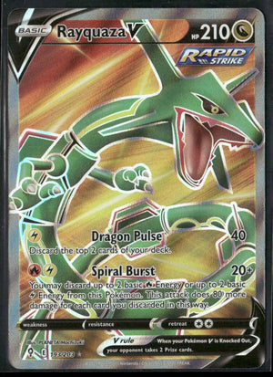 2021 Pokemon Evolving Skies Ultra Rare Full Art Rayquaza V 193/203 