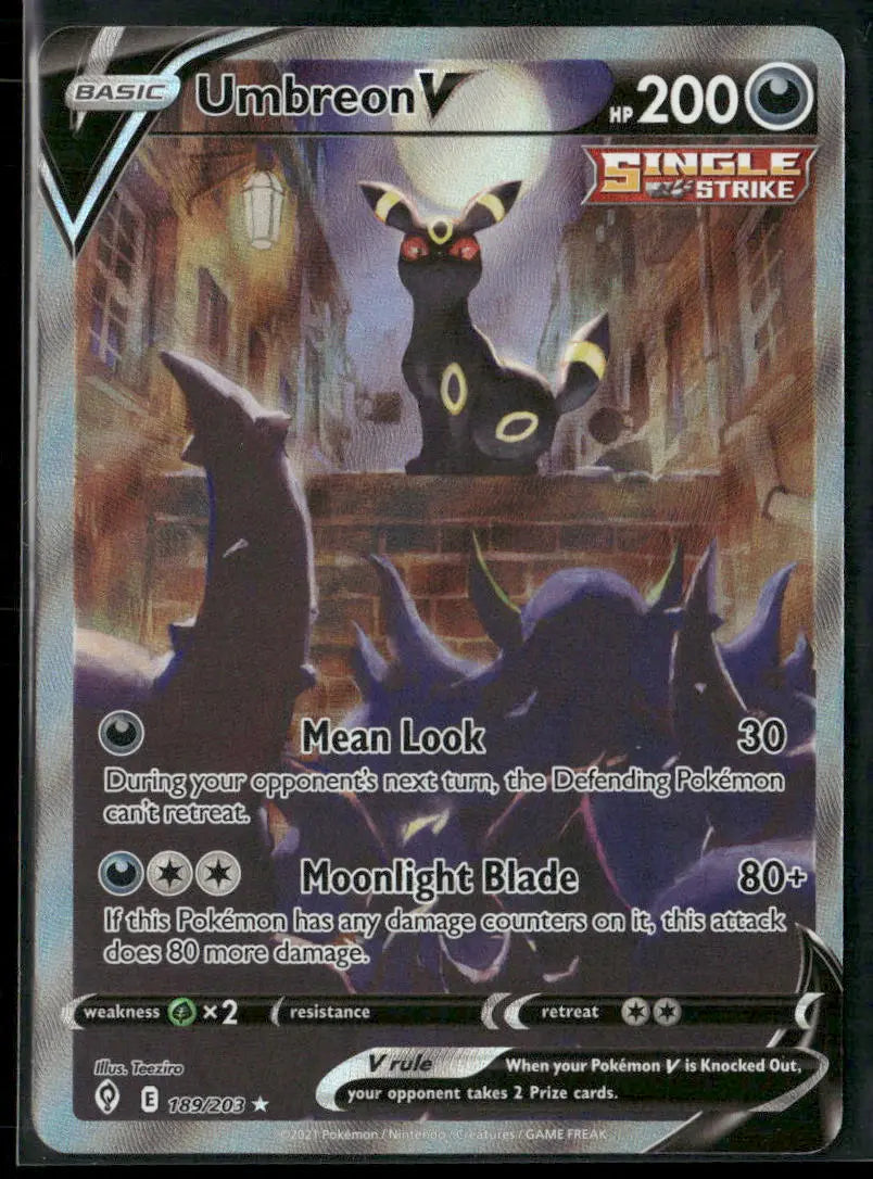 2021 Pokemon Evolving Skies Umbreon V 189/203 