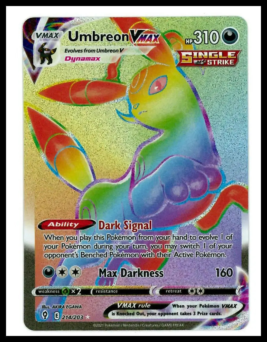 2021 Pokemon Evolving Skies Umbreon VMAX 214/203 