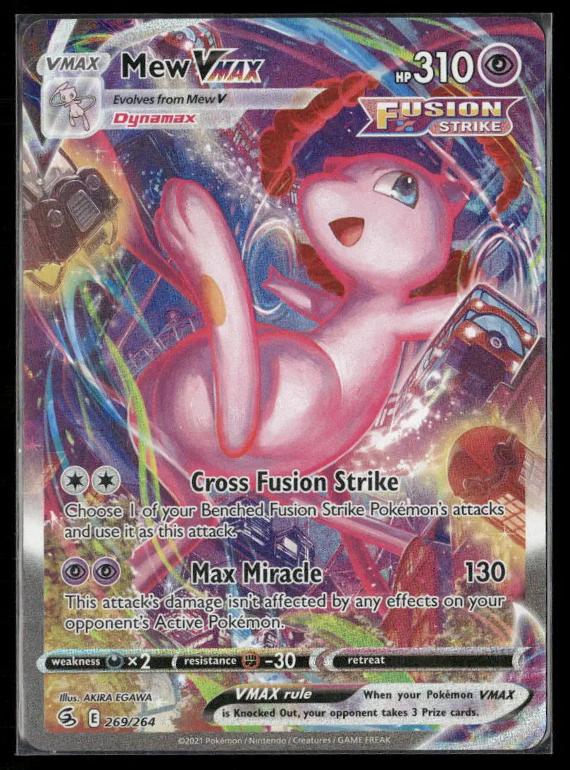 2021 Pokemon Fusion Strike Alternate Art Secret Mew VMAX 269/264 