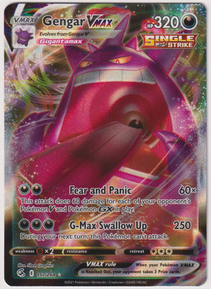2021 Pokemon Fusion Strike Gengar VMAX Ultra Rare 157/264 