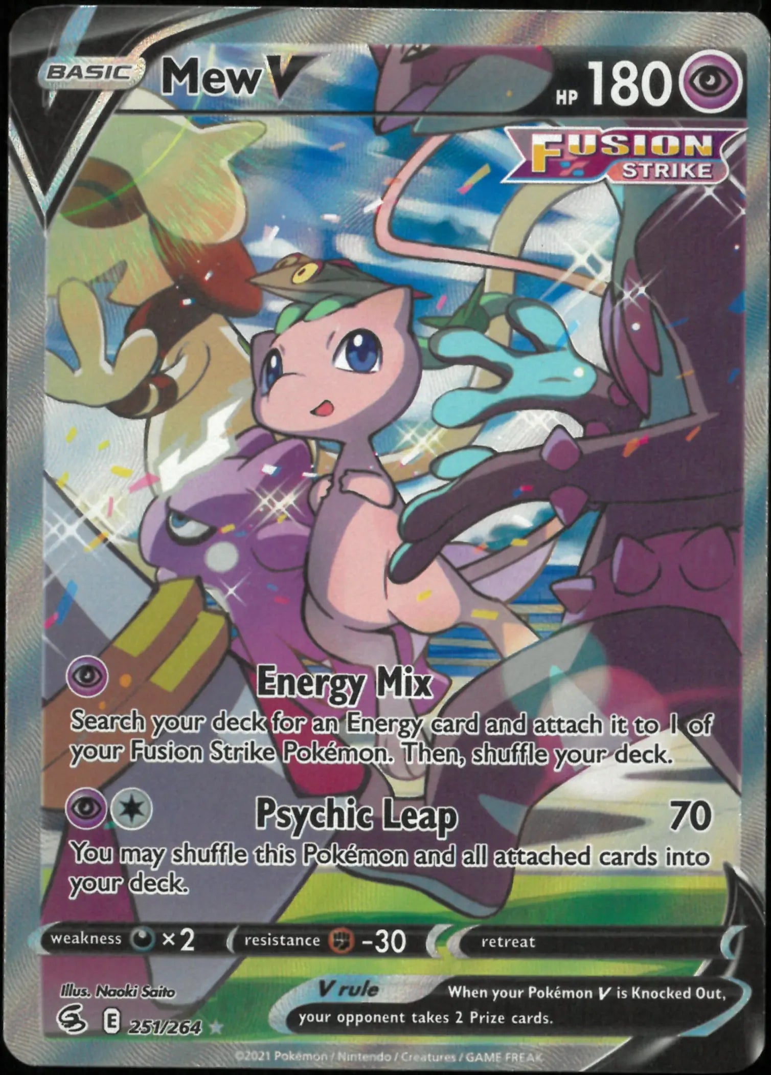 2021 Pokemon Fusion Strike Ultra Rare Alternate Full Art Mew V 251/264 
