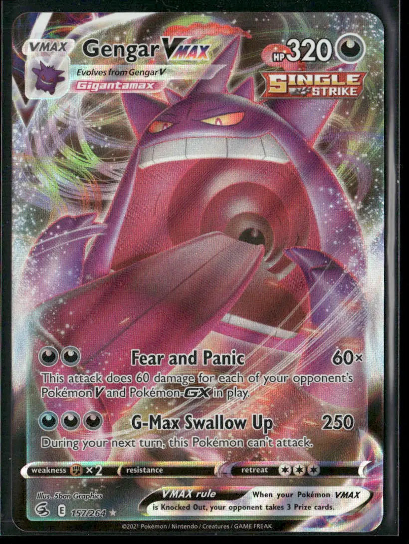 2021 Pokemon Fusion Strike Ultra Rare Gengar VMAX 157/264 